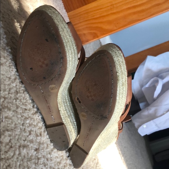 Vince Camuto espadrilles wedges 7.5 t-straps brown - Picture 4 of 8